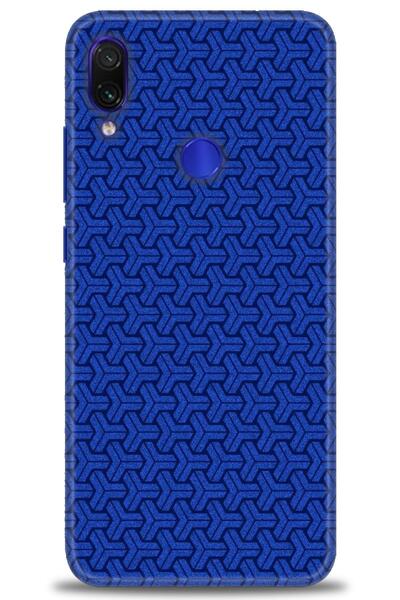 MRCİLETİSİM حافظة هاتف Xiaomi Redmi Note 7 مطبوعة بدقة HD - نسيج أزرق + واقي ...