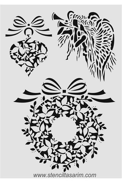 STENCİLTASARIM Stencil Design S226 New Year Wall Wooden Glass Painting Pattern