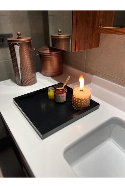 Maison Avf Black Square Tray - Decoration and Organizer Wooden Tray