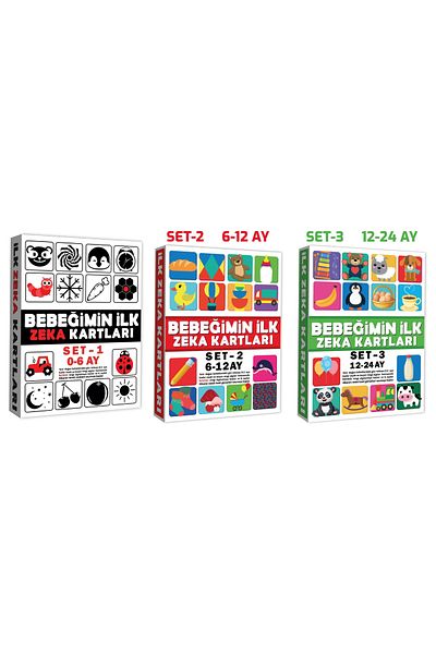 Dıy Toy/Taba Grup My Baby's First Intelligence Cards Set1-2-3 / 12-24 Months - Educational Cards