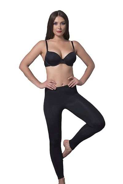 Magic Form 461 Women's Black Raised Fabric Side Stitched Leggings