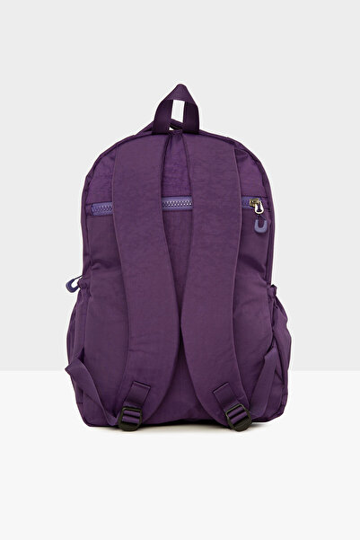 Bagmori Purple Women's Multi-Pocket Multi-Zipper Large Backpack M000008195