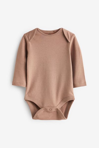 Next Baby 100% Cotton Brown 5-Piece Bodysuit Set