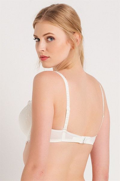 Magic Form 4592 Women's Ecru Brode Lace Removable Padded Sponge Push-up Bra