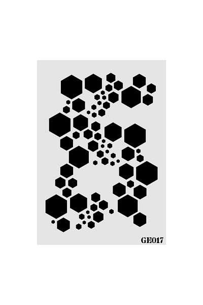 STENCİLTASARIM Stencil Design Ge017 Honeycomb Wall Wooden Glass Painting Pattern