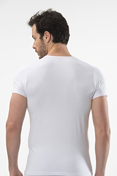 Cacharel 1402 Tricou alb pentru bărbați cu decolteu în V