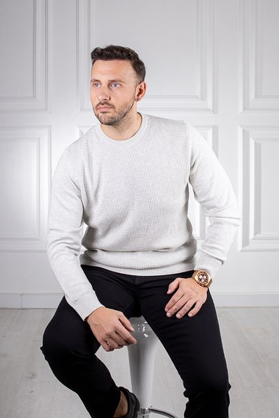 Sarar Interviu Pulover din tricot gri deschis cu gâtul O