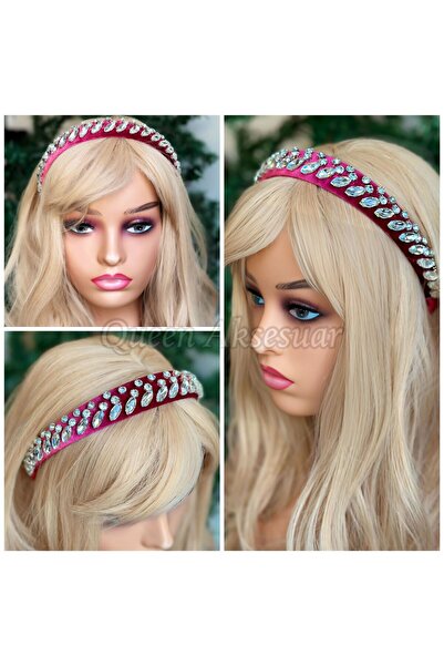 QUEEN AKSESUAR Kruna sa kristalnim kamenjem po mernom dizajnu Somot za žene i...