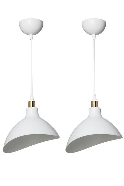 EvLight 2-Piece White Esta Asymmetric Pendant Lamp Chandelier Bedroom Living Room Kitchen Hallway Lamp Chandelier