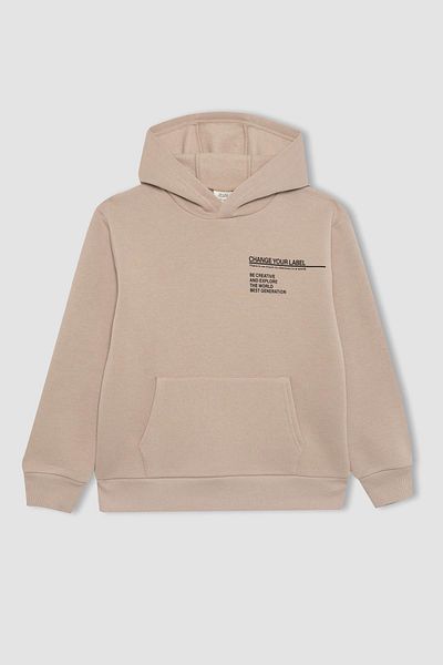 DeFacto Thick and Hooded Boys' Sweatshirt - Printed, A9778a823wn