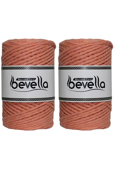 Bevella Macrame Cord Τυφλό 3 mm Macrame String Salmon 2 Τεμάχια 250 γρ