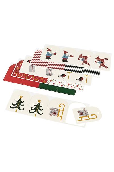 IKEA VINTERFINT Multicolored 24 Pieces 6x4 cm Perforated Thread Attachable Gift Package Label Sticker