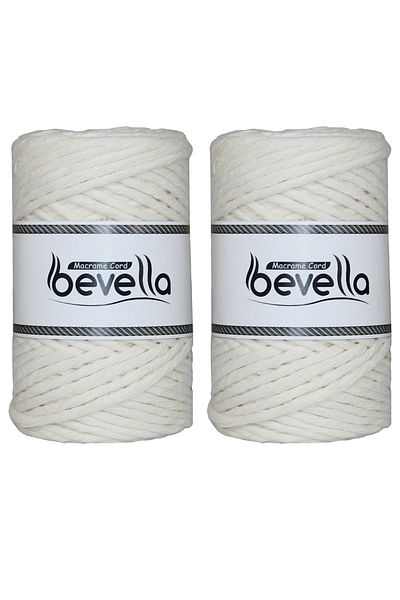 Bevella Macrame Cord Τυφλό 3 mm Macrame Floss Ecru 2 Τεμάχια 250 γρ