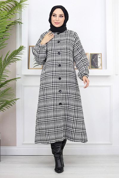 Modamihram Buttoned Chanel Cape Black 19168