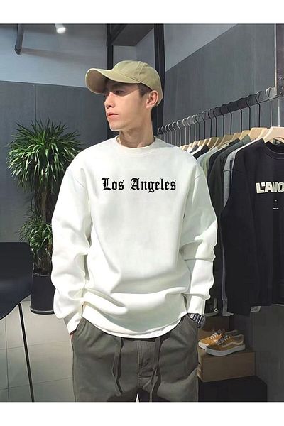 BENROMA Unisex Los Angeles Written Crew Neck Sweat