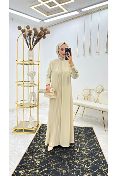 Moda TüTü Ayperi Plise Detaylı Elbide