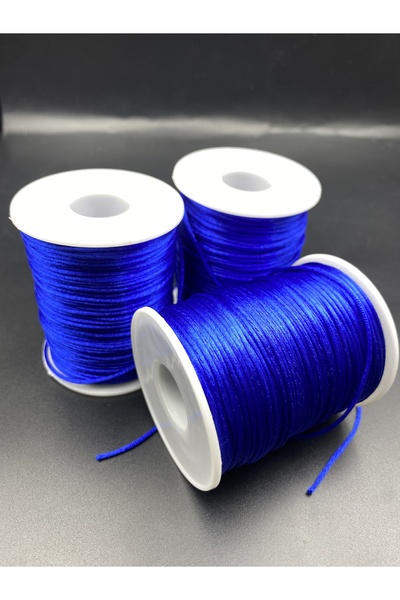 Hedef Bijuteri خيط فلوش 10 أمتار، خيط فلوش / أزرق داكن، خيط فلوش 1 مم / خيط س...