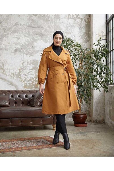 Esre Store Tesettür Trençkot Camel
