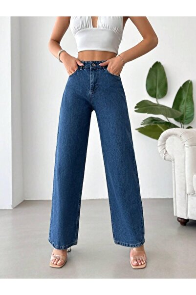 HAKKE Lycra Boyfriend Wide Leg Jeans