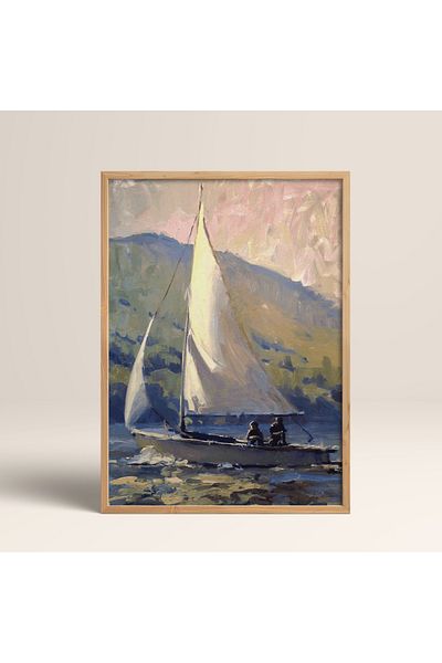 HOMEPACK Рамкирана единична картина Серия платноходка Класически плакат TK/111