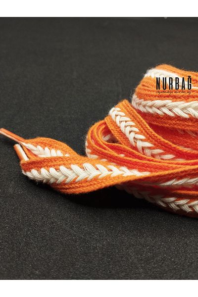NURBAĞ DOKUMA Orange White Braided Sneakers - Bagiçk 1 Pair Qa00016 - 90cm