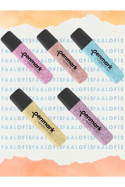 penmark Refillable Highlighter Metalic Glitter Gold Bronze Turquoise Powder Blue Pink