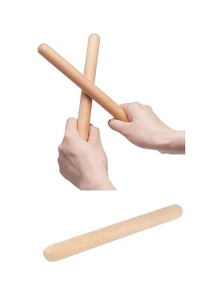 hak-iş oyuncak Preschool Wooden Rhythm Stick 1 Pair 23cm Kindergarten Children's Activity Percussion Musical Instrument
