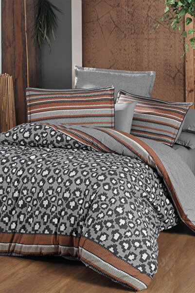 Sarev Sheri Gri Tek Kişilik %100 Pamuk Flanel (Pazen) Nevresim Takımı