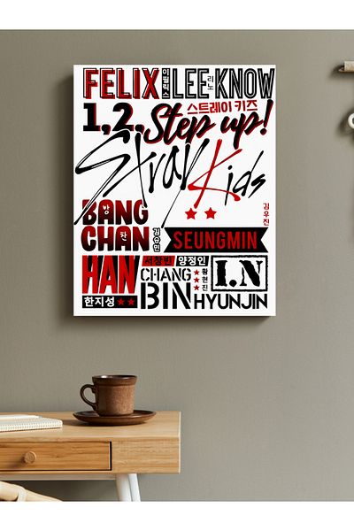 Cemira Stray Kids Felix, Hyunjin Decorare perete pictură, tablă din lemn (185 x 270 mm)