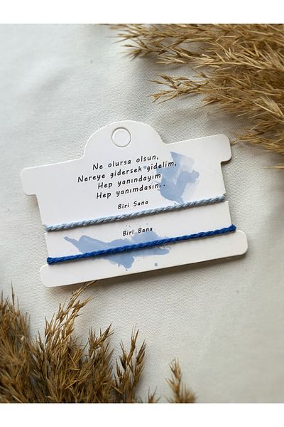Atölye Merdiven I'm With You Anytime Anywhere Ip Double Bracelet Set Bff, Lover Bracelet