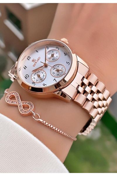 Reward Brand Rose Gold Color Steel Cord Women's Wristwatch - Bracelet