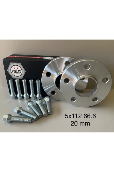 VORLAX Spacer 5x112 66.6 20mm 2 Adet Spacer Ve 10 Adet Metrik 12 Kalın Diş Bijon