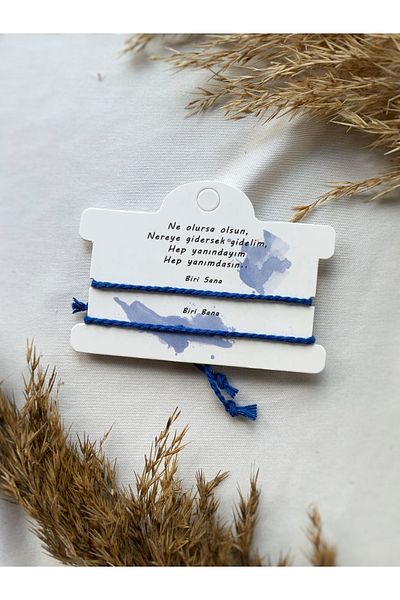 Atölye Merdiven I'm With You Anytime Anywhere Ip Double Bracelet Set Bff, Lover Bracelet