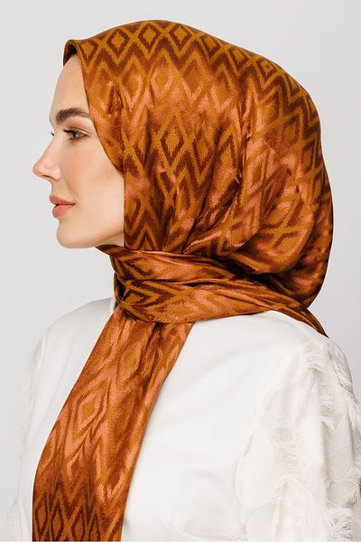 Mooncorn Tile Pattern Shiny Jacquard Shawl