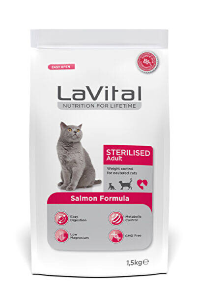 LaVital Adult Sterilesed Kısırlaştırılmış Somonlu Kedi Maması 12kg