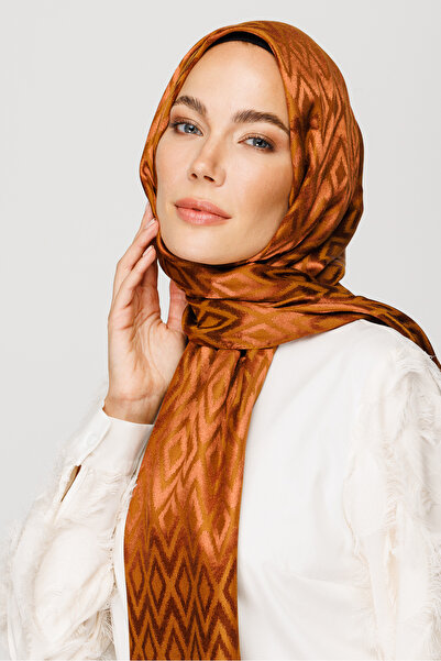 Mooncorn Tile Pattern Shiny Jacquard Shawl