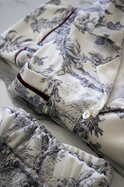 Mita Concept Velvet Shirt Pajama Set