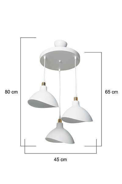 EvLight 3-Piece White Esta Asymmetric Pendant Lamp Chandelier Bedroom Living Room Kitchen Hallway Lamp Chandelier