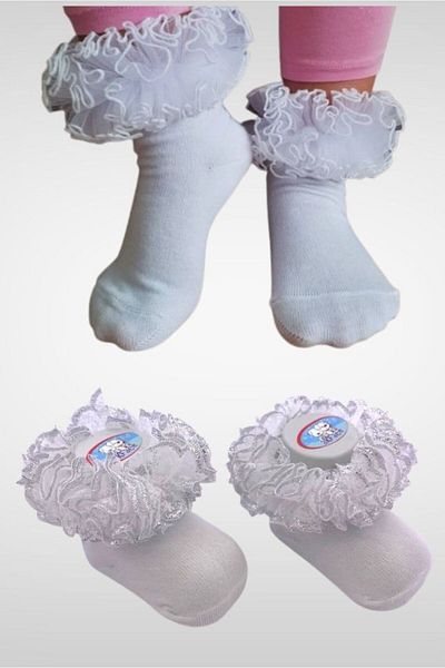 Akface lacy, coquettish tulle newborn baby Mevlüt socks socks