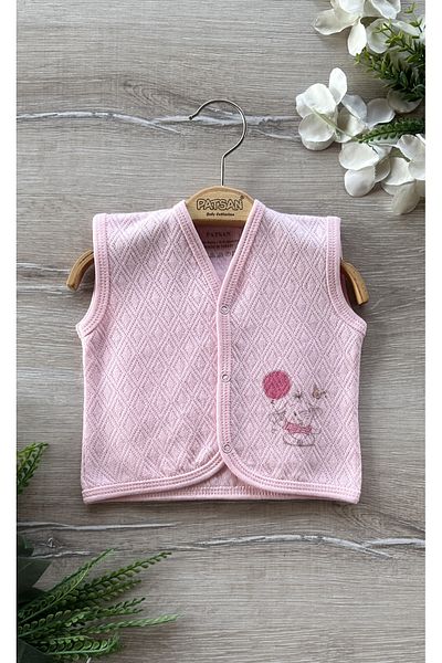 PATSAN Quilted Seasonal Baby Vest Pink Elephant
