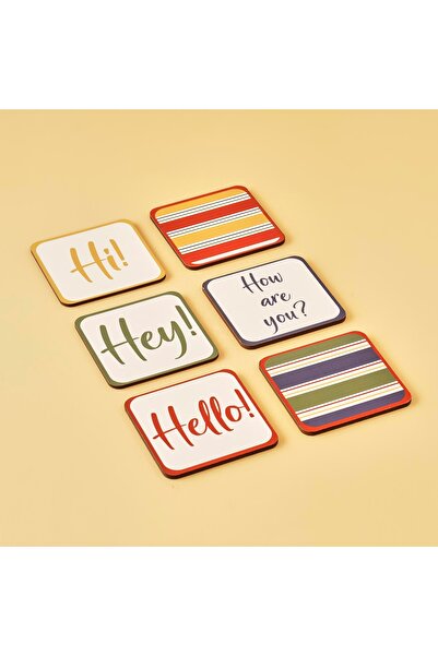 Bella Maison Hello 6'lı Bardak Altlığı (10X10 CM)