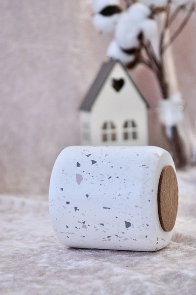 Bİ DOLU DÜKKAN Мини саксия Terrazzo| Саксия за сукуленти и кактуси (с растение)