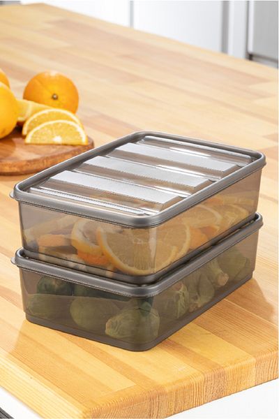 Vienev Anthracite 2-Piece Bella Refrigerator Organizer - 1.75 Liter