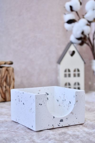 Bİ DOLU DÜKKAN Terrazzo Notepad Holder Desktop Organizer