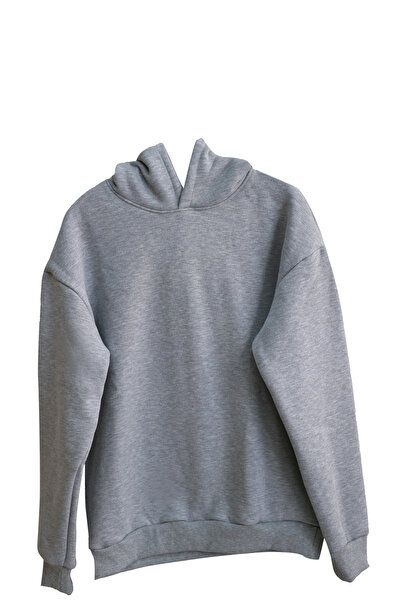 Unisex %100 Pamuk Arka Baskılı Kapşonlu Sweatshirt