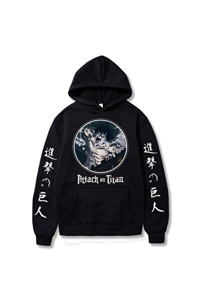 Vordevia Attack on Titan anime majica sa dugim rukavima, unisex, sa kapuljačom