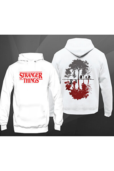 Vordevia Unisex bela majica sa kapuljačom Stranger Things