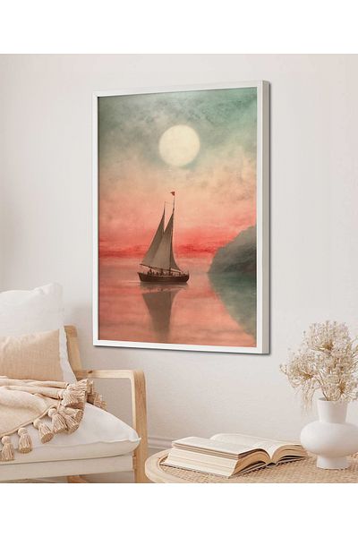 HOMEPACK Pictură unică înrămată Seria barca cu pânze Pictură clasică poster TK/119