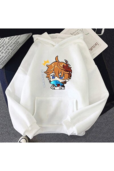 Vordevia Φούτερ με κουκούλα Genshin Fashion Kawaii Tartaglia Style