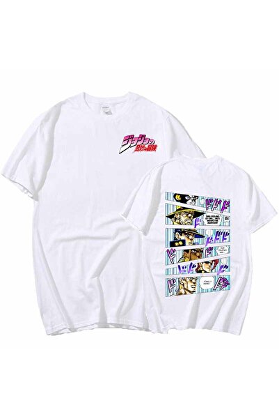 Vordevia Japanska anime serija Jojo Bizarre Adventure Bela T-shirt